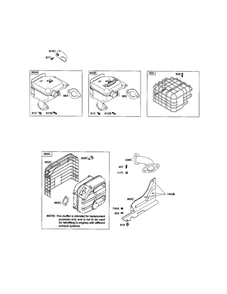 Muffler Diagram and Parts List for 20B400 0017-0698 Briggs and Stratton Engine
